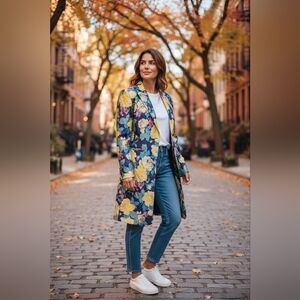Balmain Multicolor Floral Long Blazer